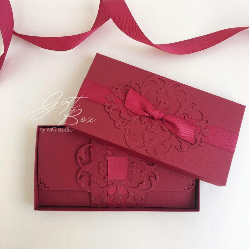 Gift box Pino красный Открытки и денежные конверты на день рождения, свадьбу, юилей - фото 5 - id-p1681834133
