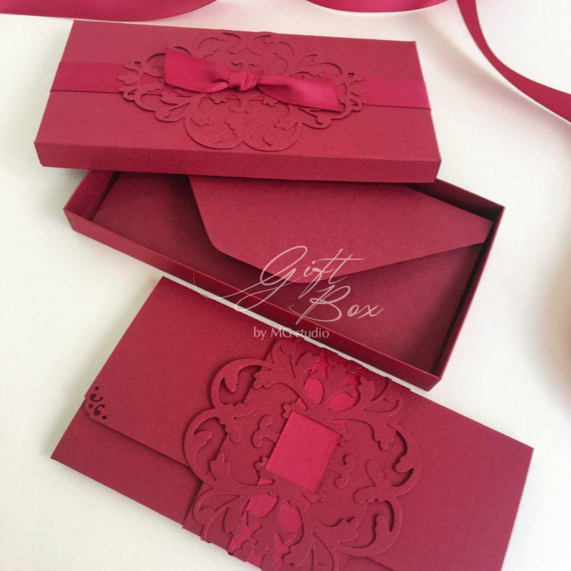 Gift box Pino красный Открытки и денежные конверты на день рождения, свадьбу, юилей - фото 4 - id-p1681834133