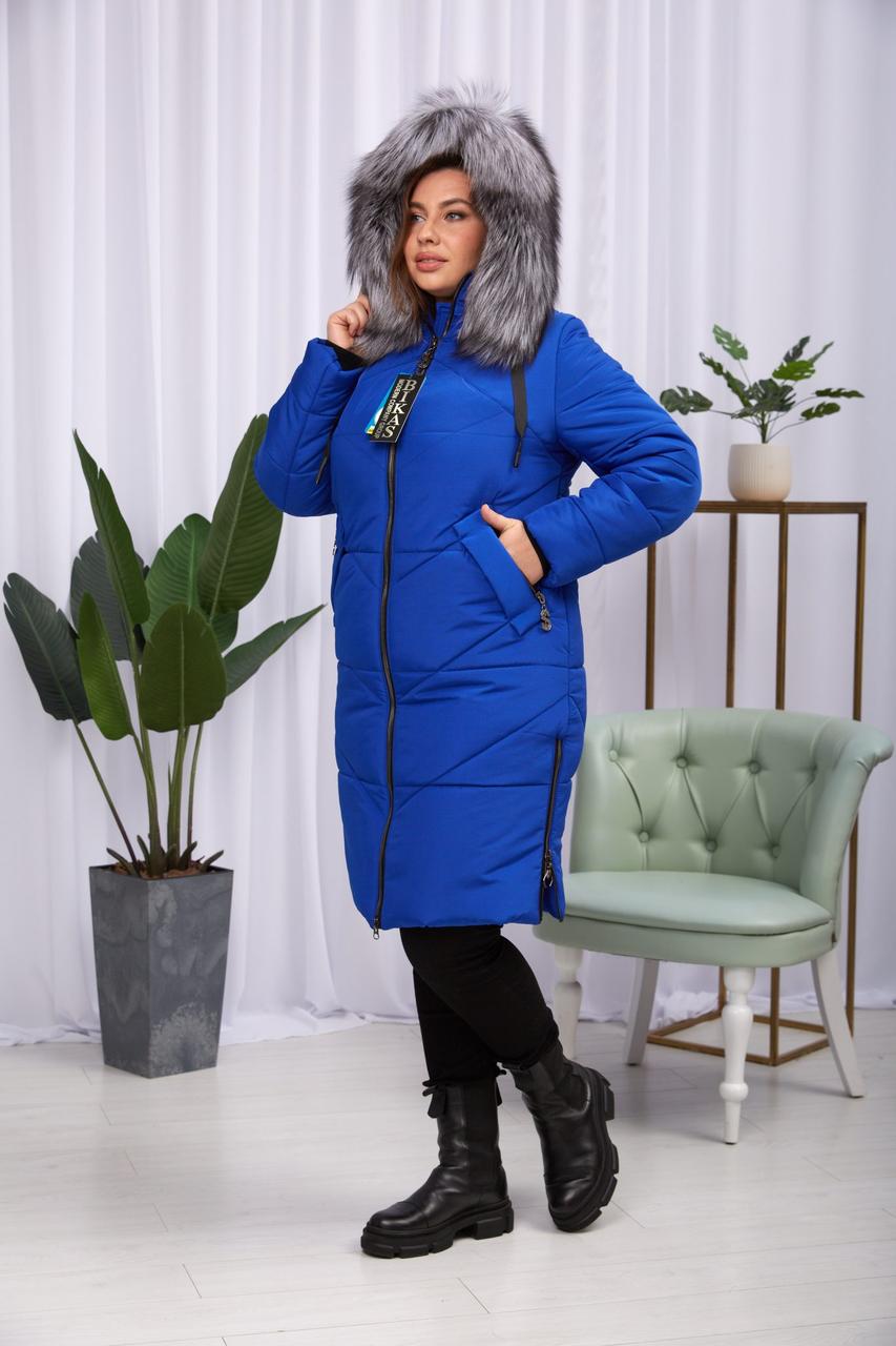 Розкішний жіночий пуховик із натуральною чорнобуркою Finland., фото 1