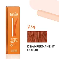 Тонуюча безаміачна фарба для волосся Londа Demi-Permanent Color 7/4 блонд медный 