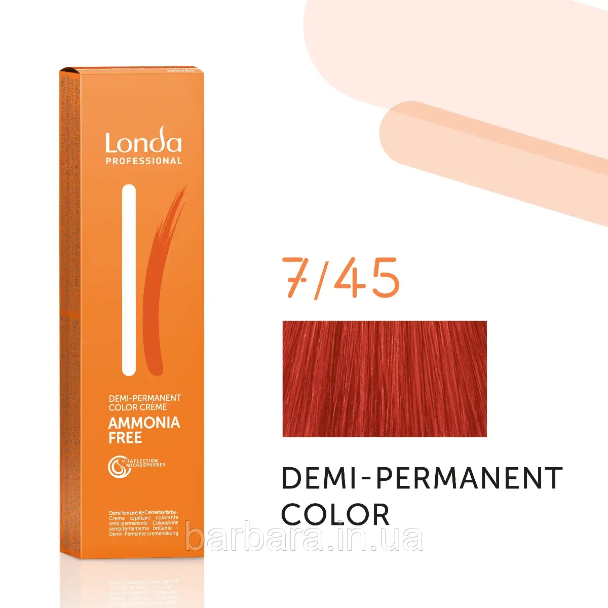 Тонуюча безаміачна фарба для волосся Londа Demi-Permanent Color 7/45 блонд медно-красный