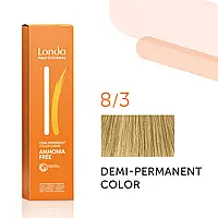 Тонуюча безаміачна фарба для волосся Londа Demi-Permanent Color 8/3 светлый блонд золотистый 