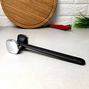 Чорний молоток для відбивання м'яса із сріблястими шипами, фото 3