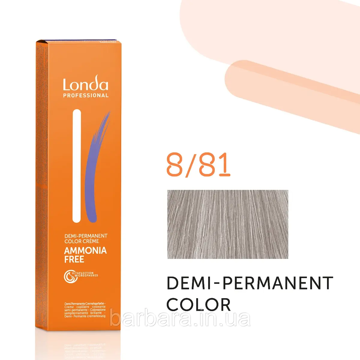 8/81 Тонуюча безамеча фарба для волосся Londa Demi-Permanent Color 8/81 світлий блонд перламутрово-піпіляний, фото 1