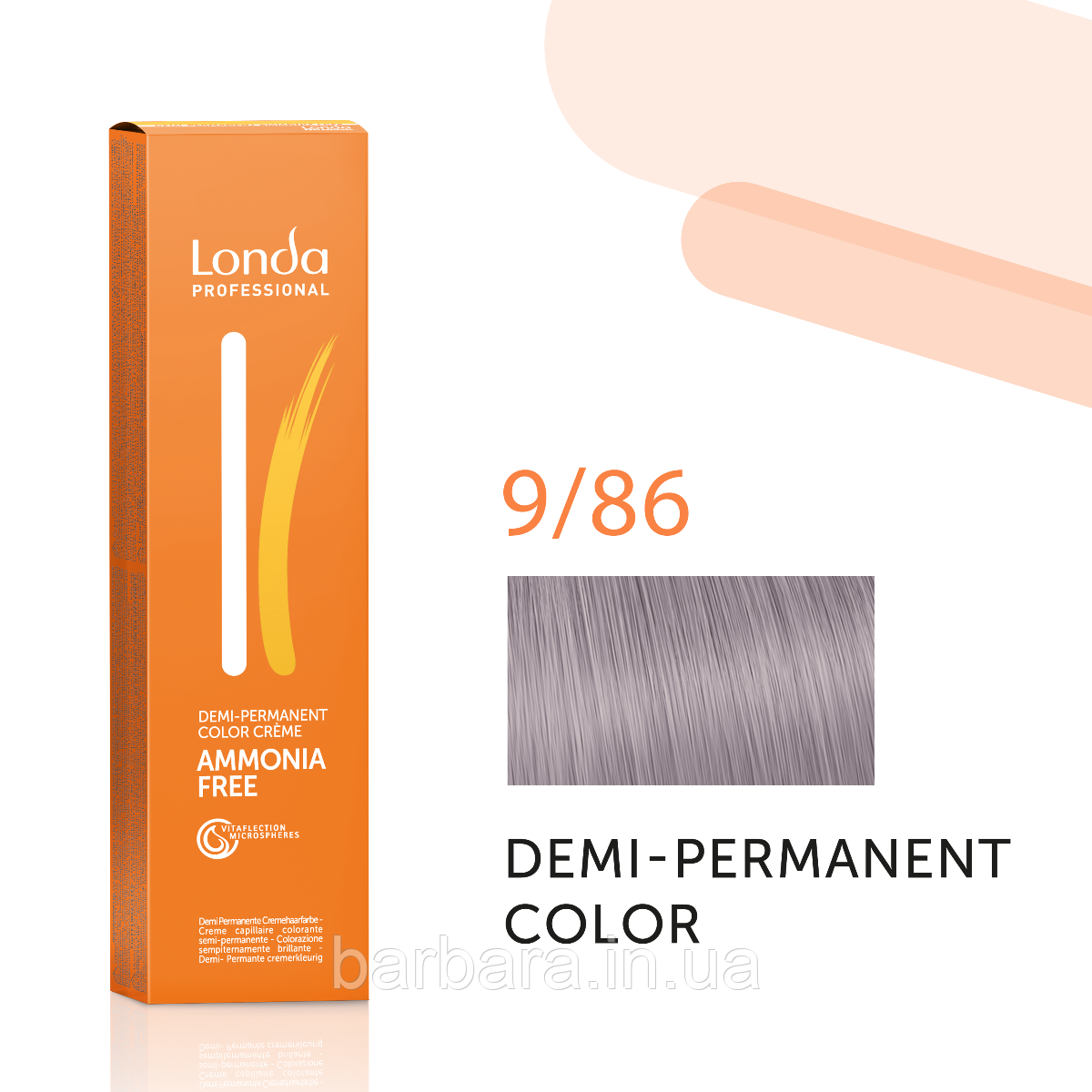 Тонувальна безамеча фарба для волосся Londa Demi-Permanent Color 9/86 дуже світлий блонд фіолетовий