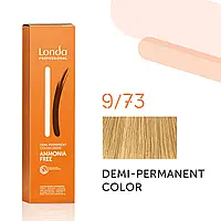 Тонувальна безамеча фарба для волосся Londa Demi-Permanent Color 9/73 дуже світлий блонд коричнево-золотистий 