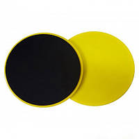 Диски ковзання, ковзаючі диски, упори для фітнесу Sport 17,5 см 2 шт, жовтий колір