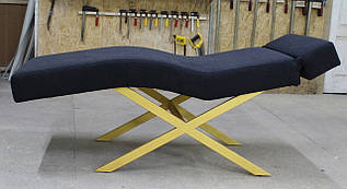 Кушетка анатомічна косметологічна для нарощування вій кушетка з вигином та підголівником для татуажу