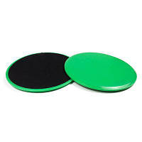 Диски ковзання, ковзаючі диски, упори для фітнесу Sport 17,5 см 2 шт, зелений колір