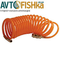 Шланг спіральний ВООЗДУШНИЙ полівінілхлорид 8х6,0 мм (оранж.) зі швидкознімами 10 м