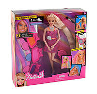 Кукла шарнирная для покраски волос и причесок - игровой набор Парикмахер Стилист 66832 с краской аксессуарами