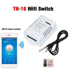 TH-16 RF Смарт Wi-Fi перемикач, сумісний із Sonoff&EWeLink 16A/3000W датчик температури