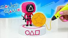 Ручка 3D SQUID GAME ФІОЛІТОВА Гра в кальмара ⁇ 3Д ручка для малювання пластиком, фото 4