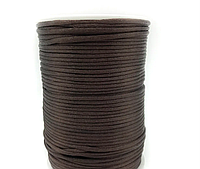 Шнур вощеный темно коричневый пропитанный толстый толщина 3 мм - 1 метр