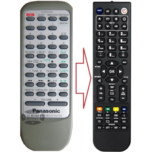 Пульт для PANASONIC EUR644864 (аналог), фото 1