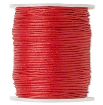 Вощений Шнур червоний просочений товстий товщина 1 мм - 1 метр