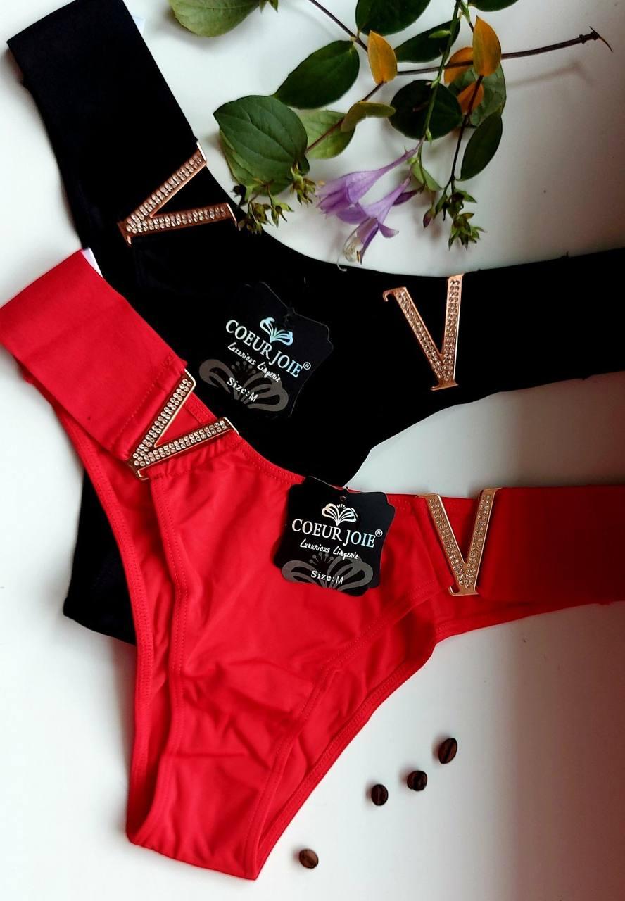 Трусики жіночі чорний, червоний