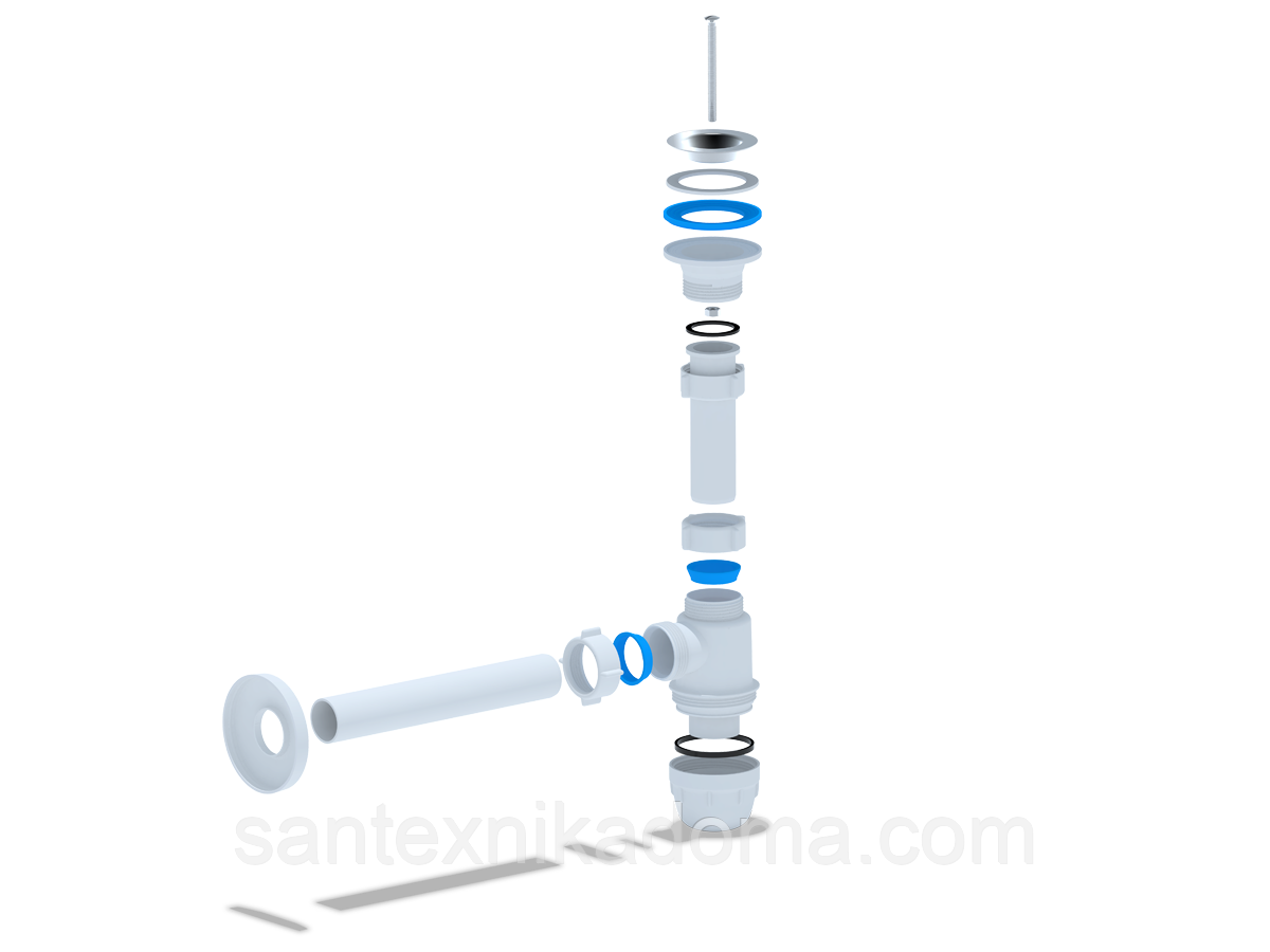 Сифон для умывальника АНИ Юнг 1 1/4"*32 с прямой трубой 32мм В1003 ...