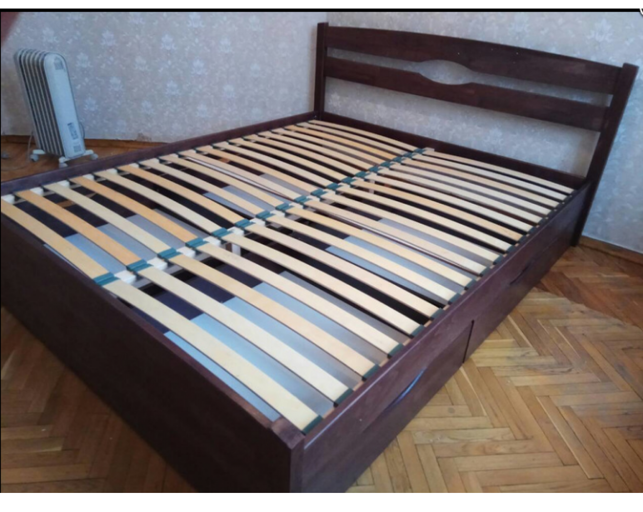Ліжко двоспальне Лікерія - Люкс 160 х 200 см + 4 ящики (темний горіх), фото 1