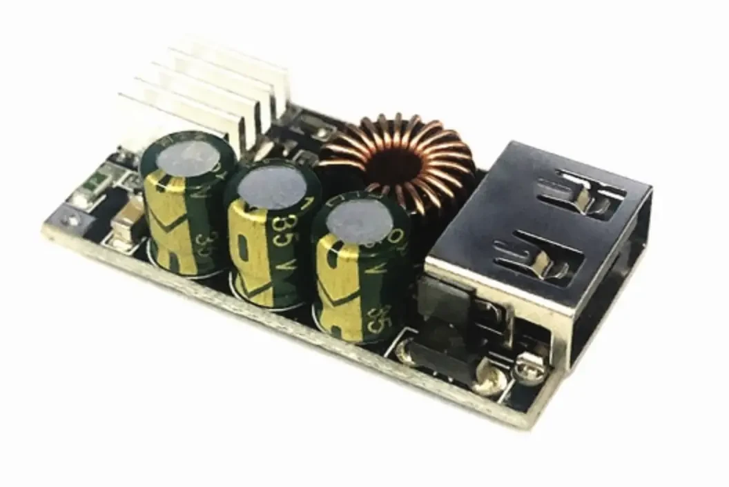Знижувальний модуль перетворювач USB DC-DC 5-32В — 5 В (3-12В) QC3.0 QC2.0, фото 1