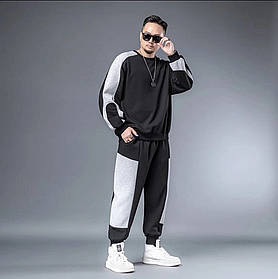 Чоловічий чорно-серий спортивний костюм OVERSIZE