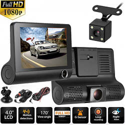 Відеореєстратор DVR T655, FullHD, HDR, LCD, 3 камери