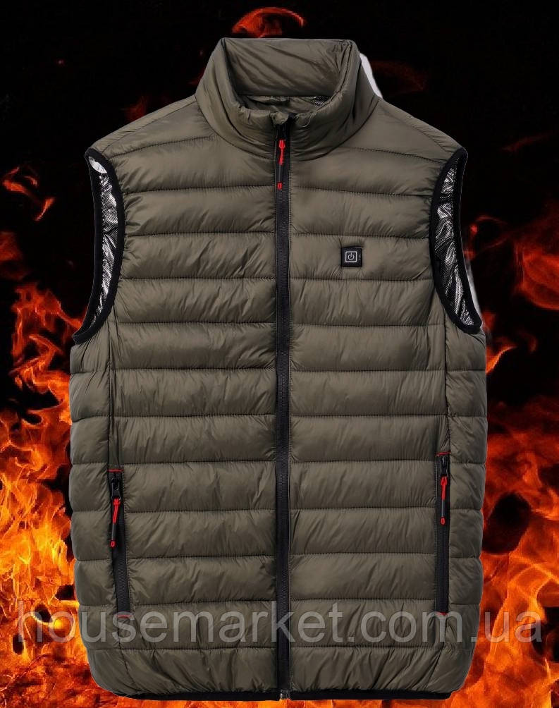 Жилетка з підігрівом від PowerBank для туризму, гарбилки, реактивного відпочинку, розмір М-2хл - фото 1 - id-p2044615004