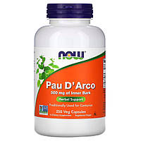 Натуральна добавка NOW Pau D'Arco 500 mg, 250 капсул