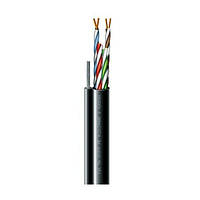 Витая пара ЗЗЦМ Cat. 5e U/UTP РЕ steel cord 4x2x24 AWG 305 м медь уличный с тросом