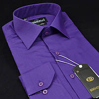 Рубашка мужская, приталенная (Slim Fit), с длинным рукавом, Birindelli 512236 80% хлопок 20% полиэстер M(Р)