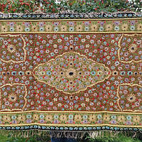 Кашмирский ковер ручной работы, Индия 150х92 см - элементы декора люкс, "восточный коврик"