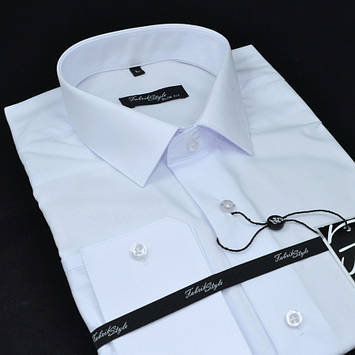 Сорочка чоловіча, приталена (Slim Fit), з довгим рукавом, Fabrik Style біла 80% бавовна 20% поліестер XXL(Р)