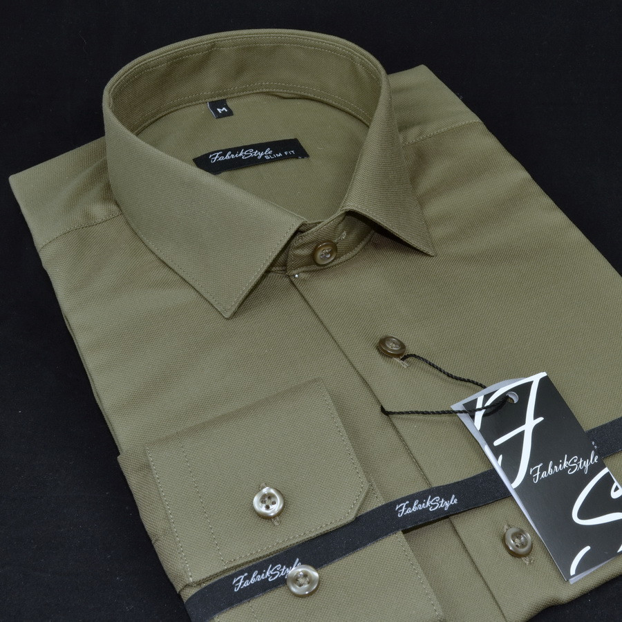 Сорочка чоловіча, приталена (Slim Fit), з довгим рукавом, Fabrik Style slim-1512102-5 100% бавовна L(Р)