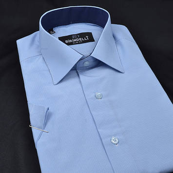 Сорочка чоловіча, приталена (Slim Fit), з коротким рукавом, Birindelli 014000158 80% бавовна 20% поліестер