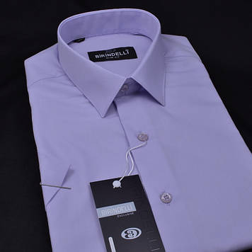 Сорочка чоловіча, приталена (Slim Fit), з коротким рукавом, Birindelli 16-23 80% бавовна 20% поліестер M(Р)