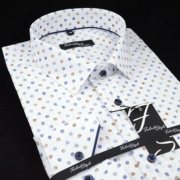 Сорочка чоловіча, прямого покрою, з довгим рукавом, Fabrik Style T2496V4 100% бавовна 44(Р)