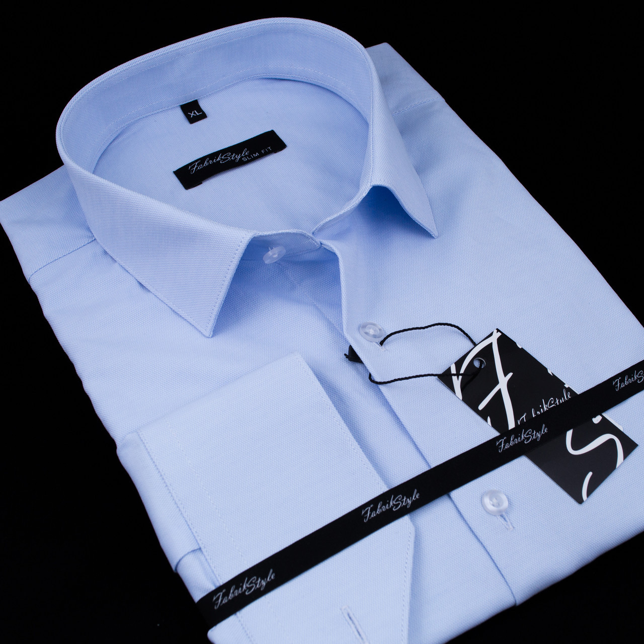 Сорочка чоловіча, приталена (Slim Fit), з довгим рукавом, Fabrik Style 90405 ГОЛУБА 100% бавовна 4XL(Р)