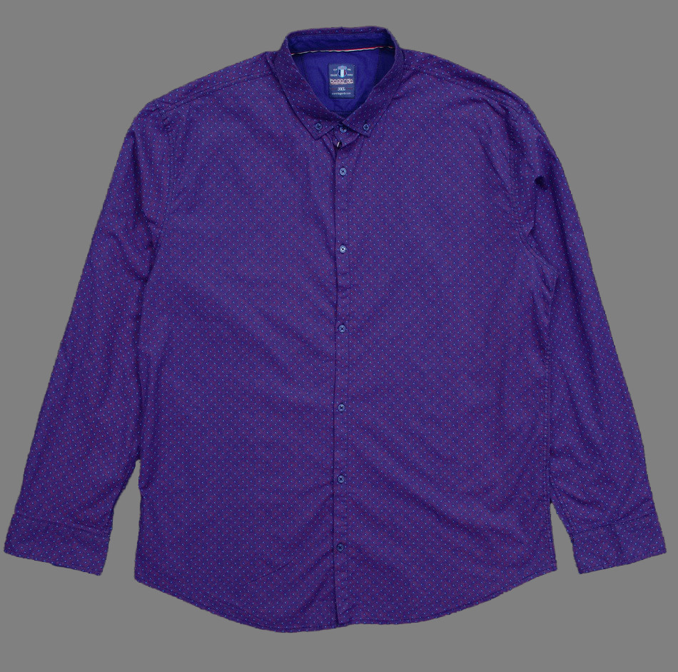 Сорочка чоловіча, приталена (Slim Fit), з довгим рукавом, Bagarda BG6707-B INDIGO 93% бавовна 7% еластан