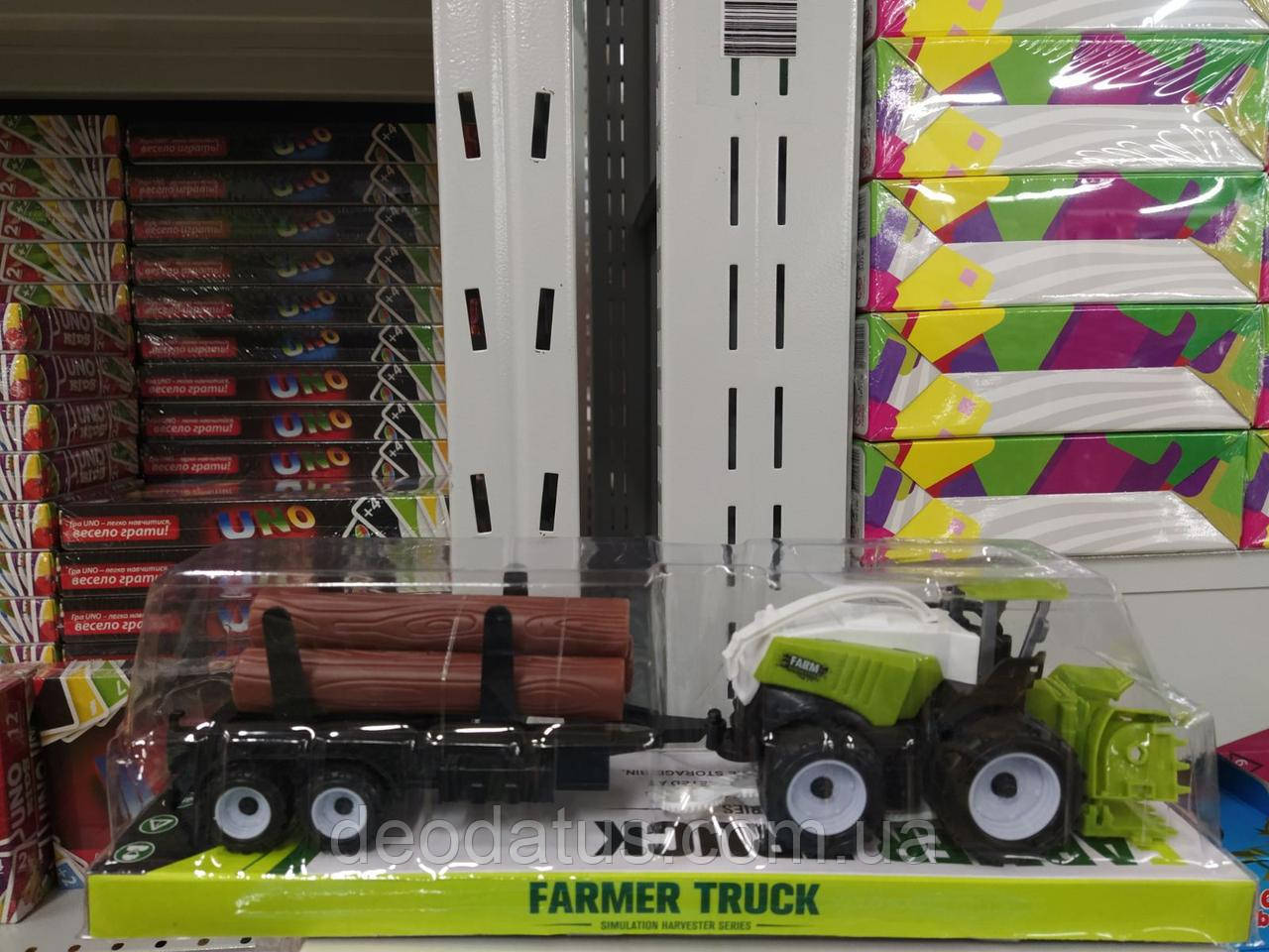 Трактор Комбайн Инерционный с Прицепом и Брёвнами 9970-3B Спецтехника ...