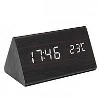 Электронные часы VST-861-5 черный корпус с белыми цифрами температура, дата, будильник.