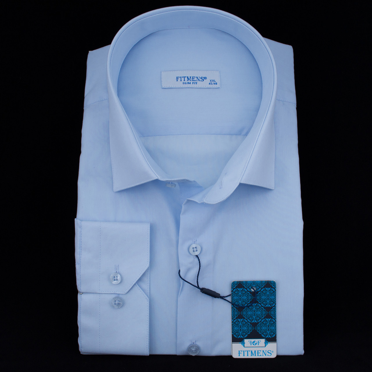 Сорочка чоловіча, приталена (Slim Fit), з довгим рукавом, FITMENS O.821 80% бавовна 20% поліестер XXL(Р)