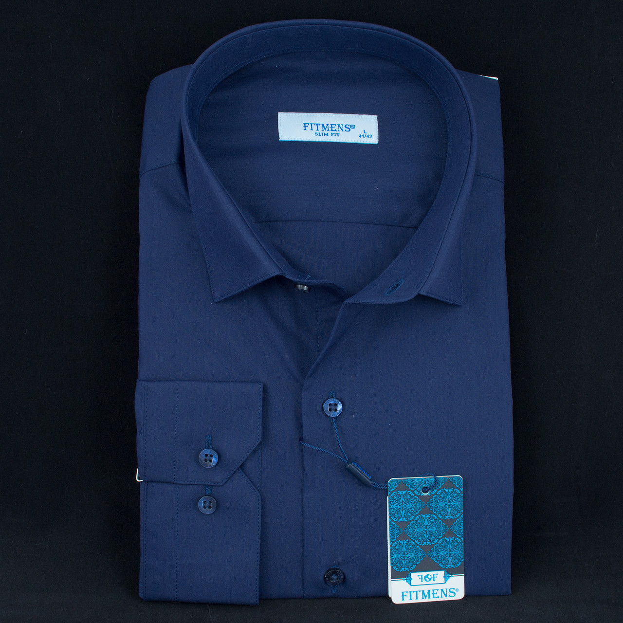 Сорочка чоловіча, приталена (Slim Fit), з довгим рукавом, FITMENS E.30321 80% бавовна 20% поліестер M(Р), фото 1