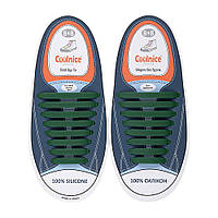Силиконовые шнурки Coolnice Темно-зеленые (8+8) 16 шт/комплект