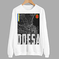 Світшот білий з патріотичним принтом "Міста України. Одеса. Odesa" Push IT