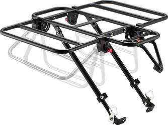 Багажник передній Green Cycle GCR-501 алюмінієвий складаний, 26-29" з кріпленням на корону і пір'я вилки, чорний