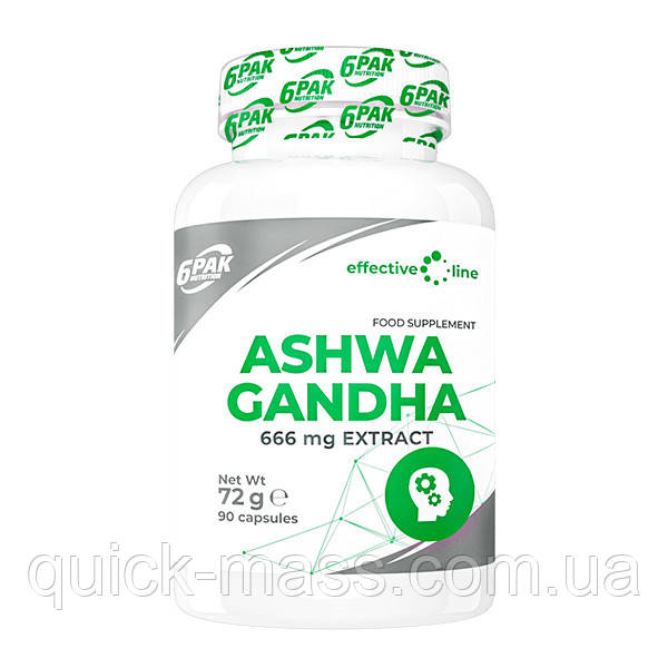 Ашваганда 6PAK Nutrition Ashwagandha 90 капс, фото 1