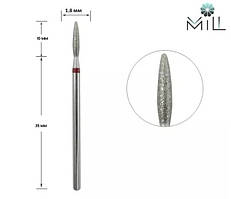 Насадка алмазна Полум'я 1.8 мм червона Mill