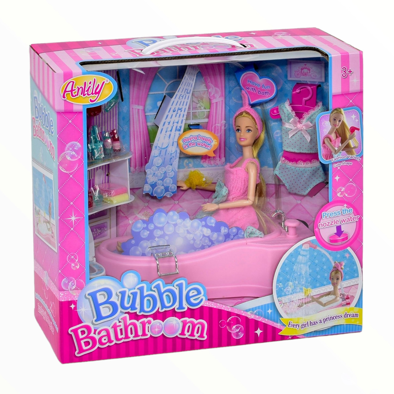 Лялька Ванна кімната Anlyly ванна одяг принади для ванної кімнати Розмір ляльки 28 см (99048)