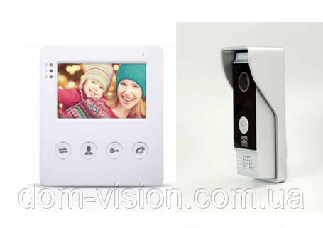 Комплект відеодомофона DOM D4W + виклична панель c запису фото/відео датчик руху, фото 2