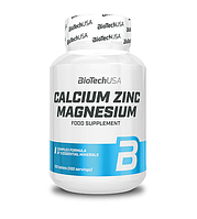 Витамины и Минералы - Calcium Zinc Magnesium - BioTech USA - 100 табл